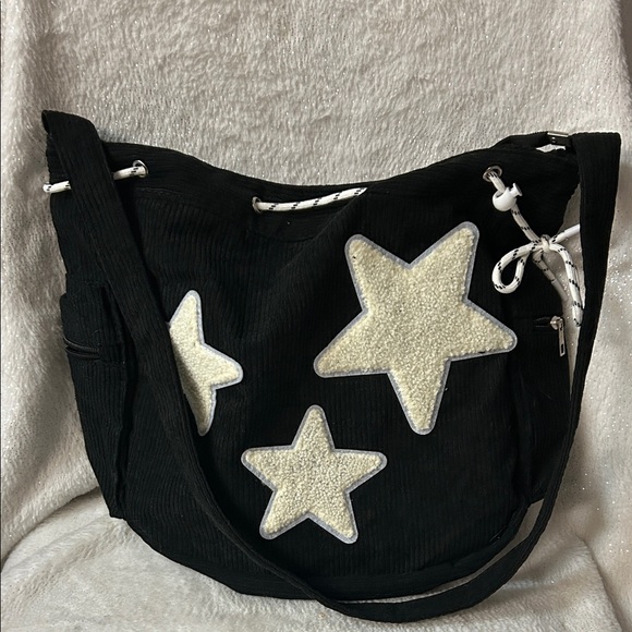 Black Corduroy with Star Accents Shoulder Bag - Unbranded - EUC - Picture 4 of 13